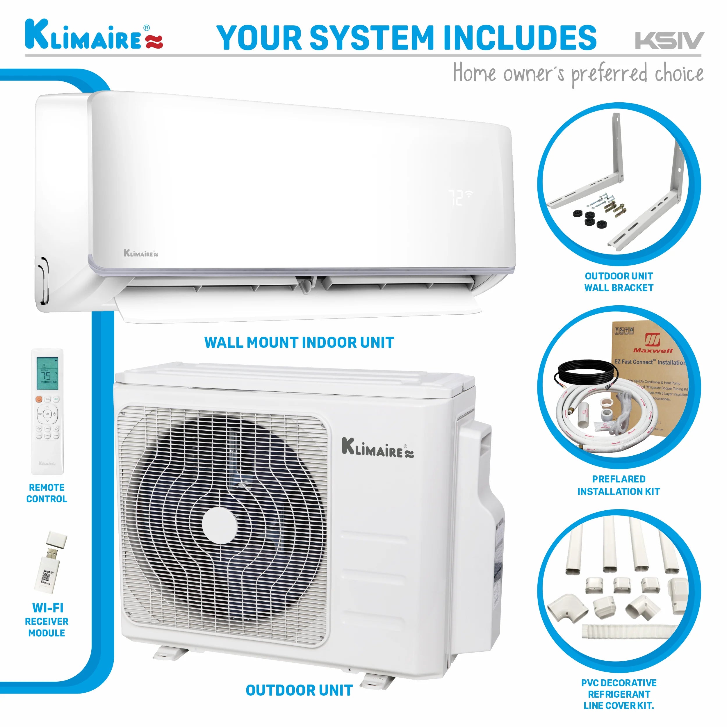 Klimaire 24,000 Btu 18.5 SEER2 Ductless Mini-Split Heat Pump Air Conditioner G262