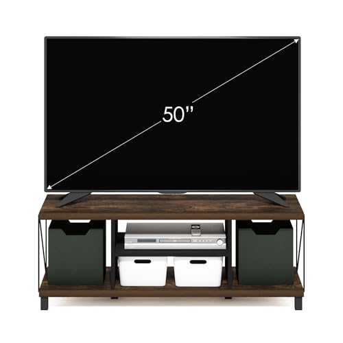 Furinno JAYA Large Entertainment Stand for TV Up to 55 Inch, French Oak Grey/Black V100781