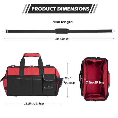 Heavy Duty 15 Inch Portable Tool Bag with Adjustable Shoulder Strap P216208