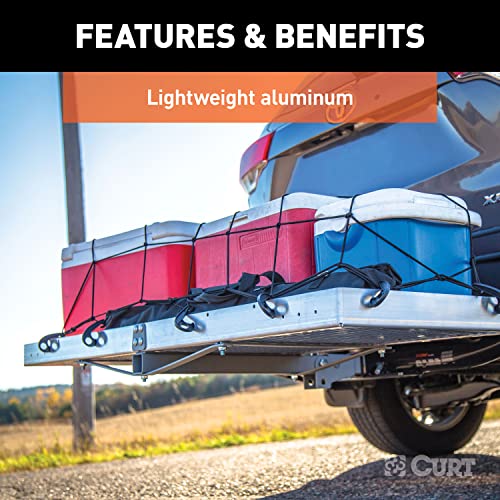CURT 18100 Aluminum Tray Hitch Cargo Carrier, 500 lbs Capacity S59421