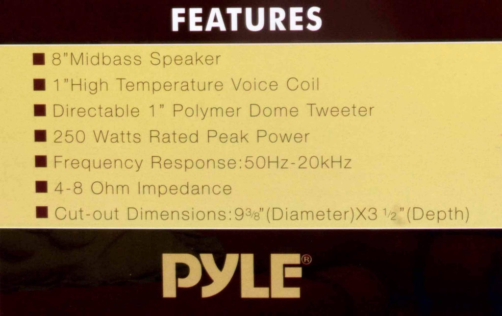 Pyle Pdic81rd 8x22 1000W Round Wall and Ceiling Speakers 2 Pair F161