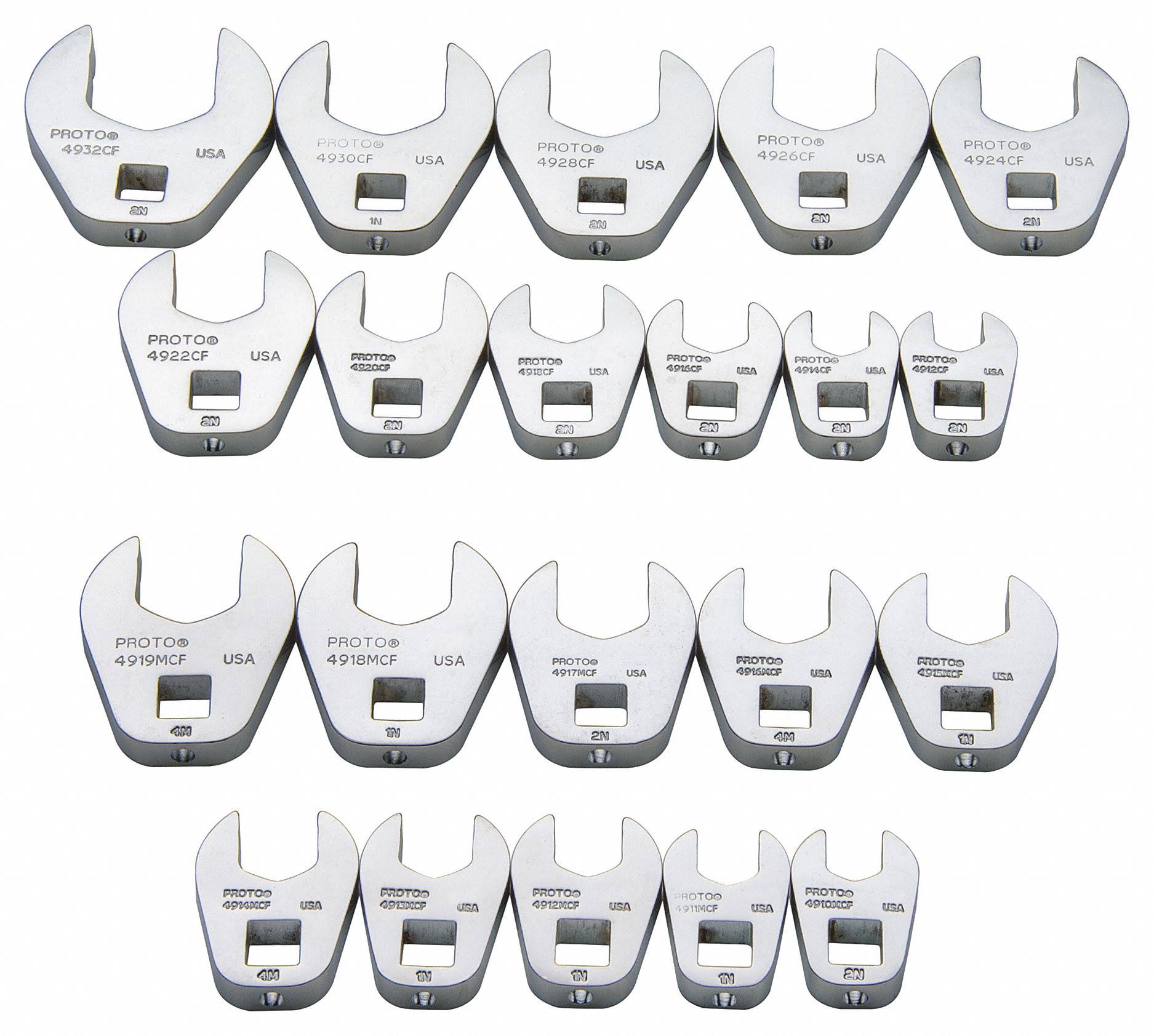 Proto J49000 20 Piece 3/8x22 Drive Crowfoot Wrench Set