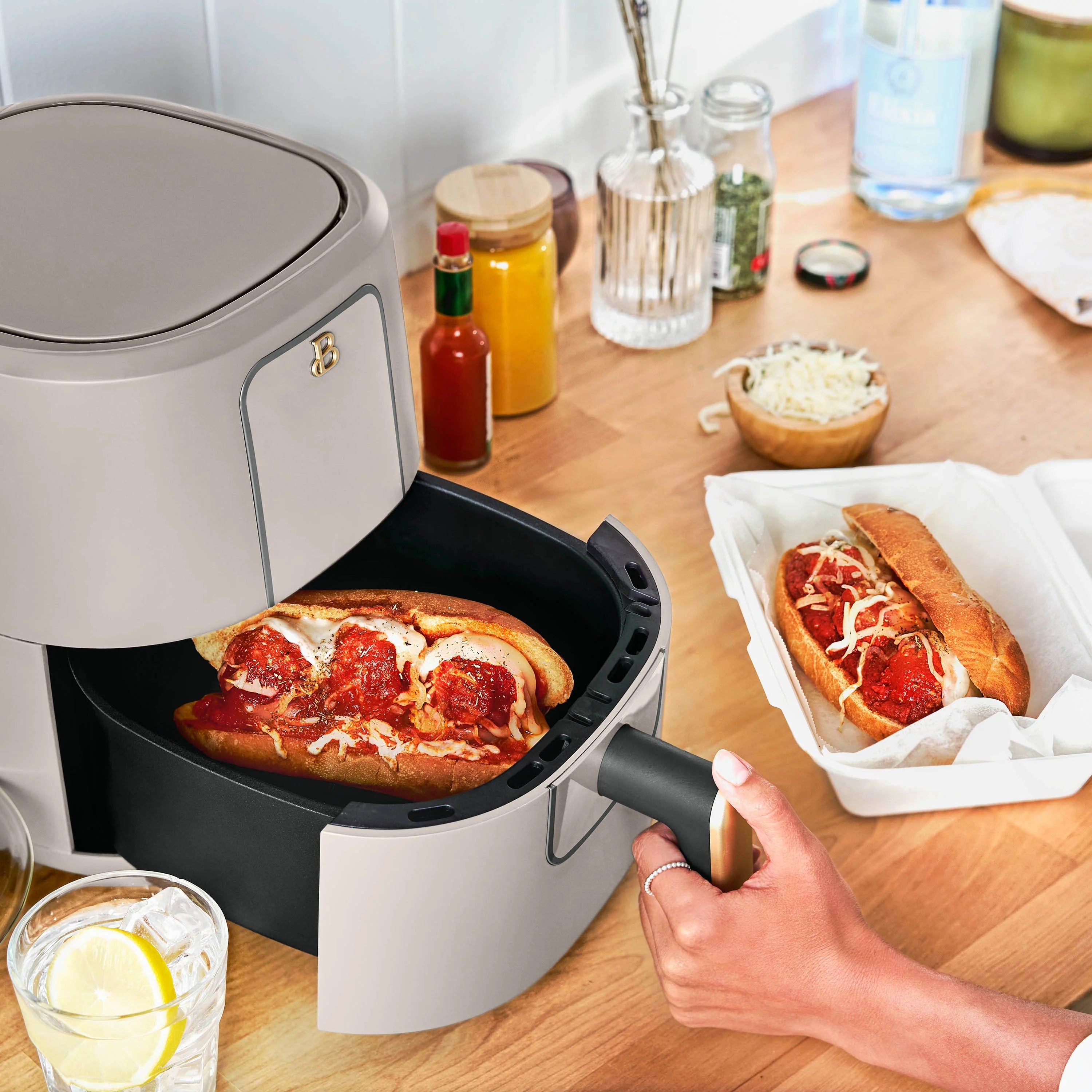 Beautiful 3 Qt Air Fryer with TurboCrisp Technology, White Icing by Drew Barrymore Q37808