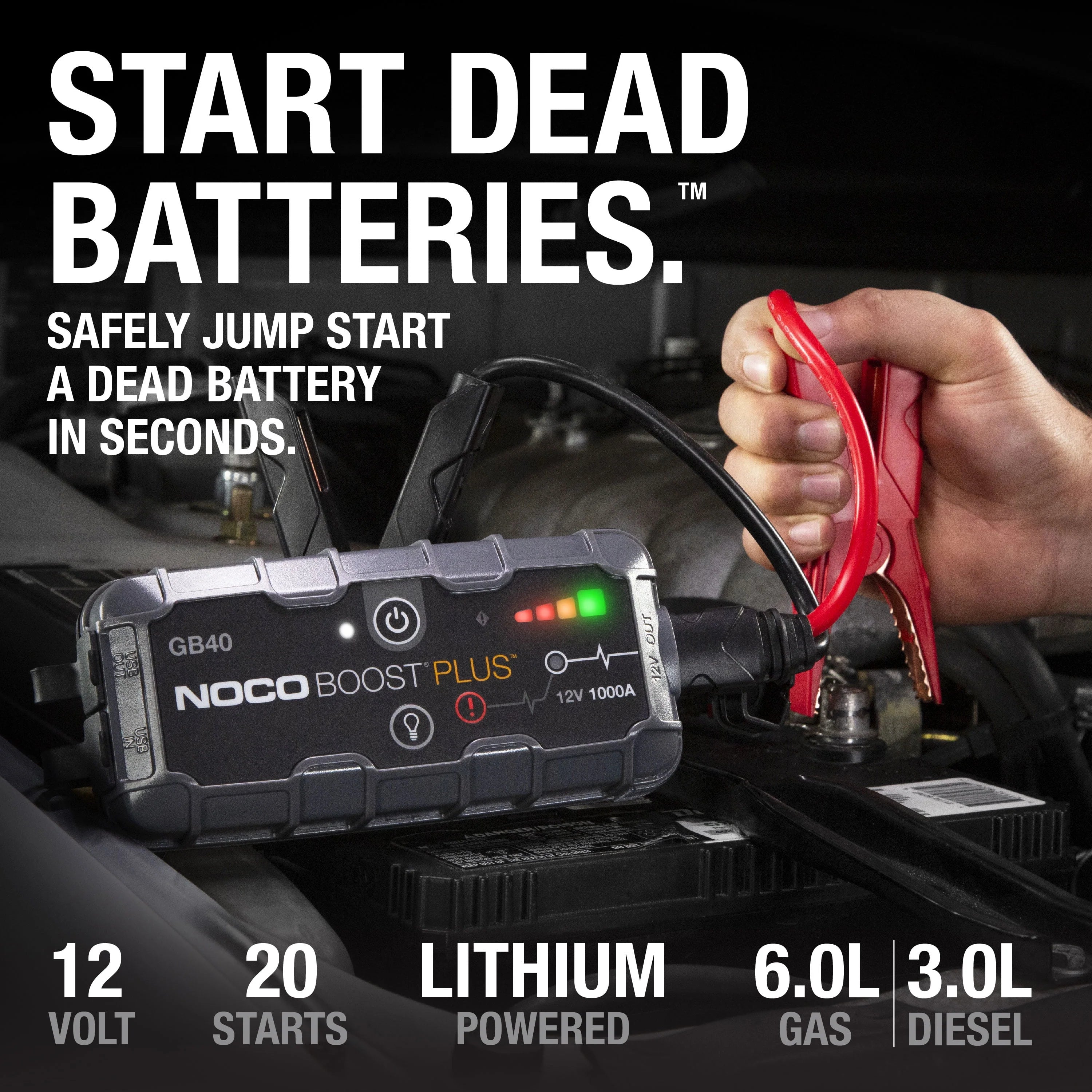 NOCO Boost Plus GB40 1000A Portable Lithium Jump Starter U788