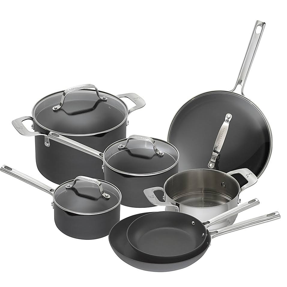 Emeril 11-Piece Essential Hard Anodized Cookware Set - Black - Avayadevconnect