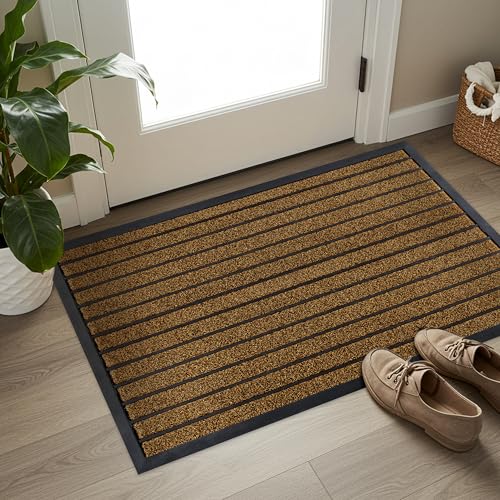 ubdyo Extra Durable Door Mat Non-Slip Outdoor Entrance 30" x 17" Bright Brown W5648