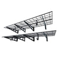 FLEXIMOUNTS 2-Pack 2x6ft Garage Shelving 24-inch-by-72-inch Wall Shelf Garage Storage Rack Floating Shelves, Black