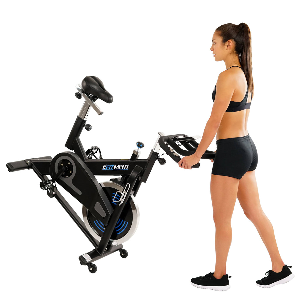 EFITMENT Indoor Cycle Bike with 40 lb Flywheel and LCD Monitor W63252