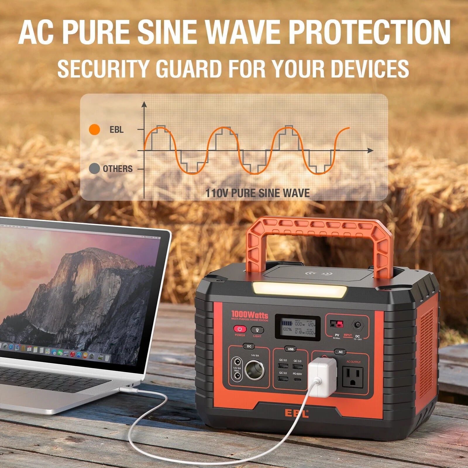 EBL 2-Pack Portable Power Station 1000W Solar Generator 270000mAh Y877