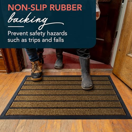 ubdyo Extra Durable Door Mat Non-Slip Outdoor Entrance 30" x 17" Bright Brown W5648