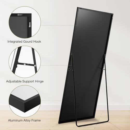 Sweetcrispy 64"x21" Arched Full Length Mirror, Standing or Leaning, Gold U4556