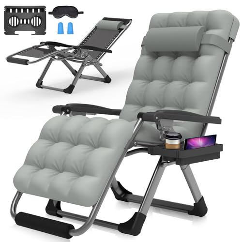 Suteck Zero Gravity Chair Reclining Camping Lounge with Removable Cushion and Cup Holder Z41184