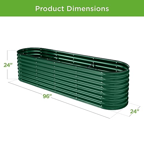 Best Choice Products 8x2x2ft Metal Raised Garden Bed Oval Planter Box for Vegetables, Herbs B5622