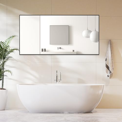 Sweetcrispy 64"x21" Arched Full Length Mirror, Standing or Leaning, Gold U4556