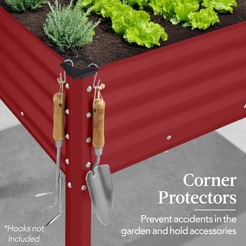 Best Choice Products 48x24x30in Galvanized Raised Garden Bed, Metal Elevated Planter Box, Dark Green S888804