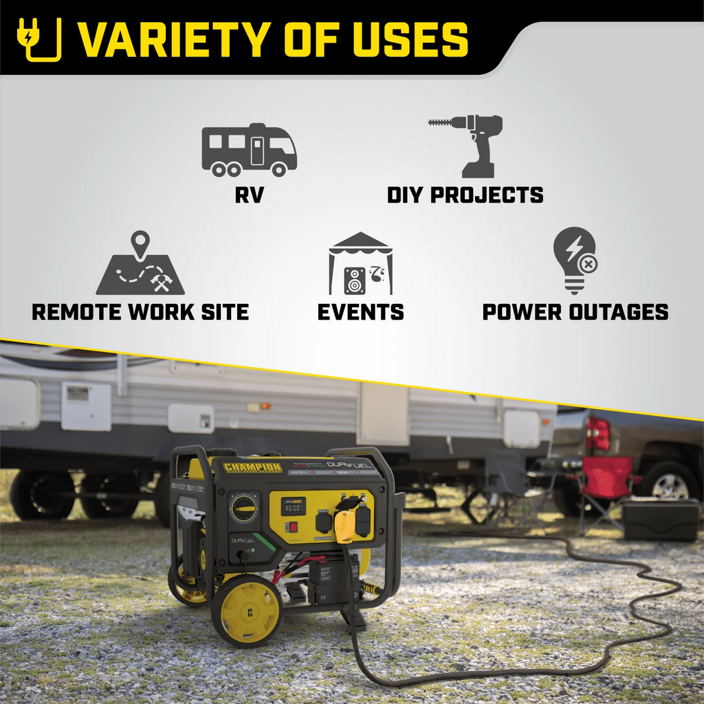 Champion Power Equipment 3500-Watt Dual Fuel Portable Generator with Electric Start B8317
