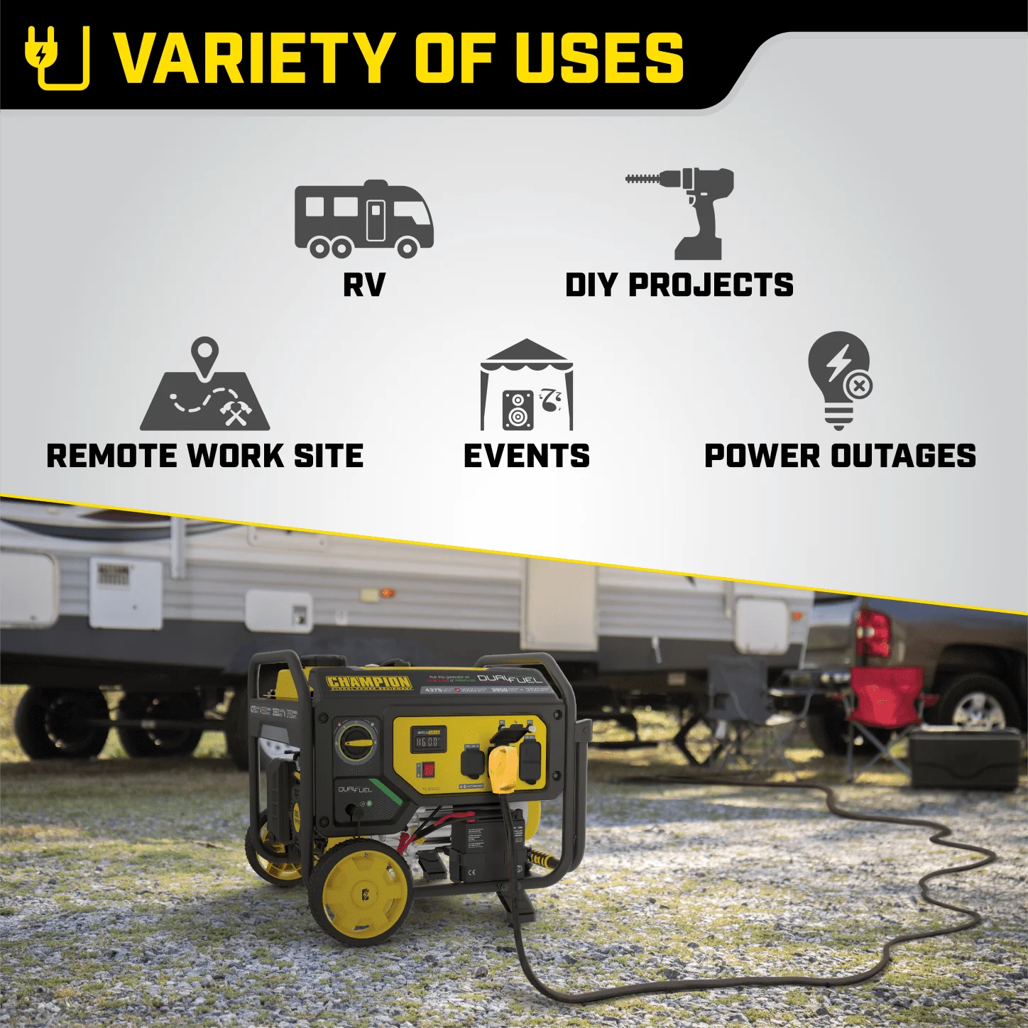 Champion Power Equipment 3500-Watt Dual Fuel Portable Generator with Electric Start B8317