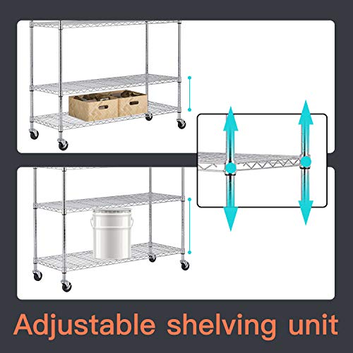 4 Tier NSF Wire Shelving Unit Heavy Duty Steel Storage Rack, Black X19089