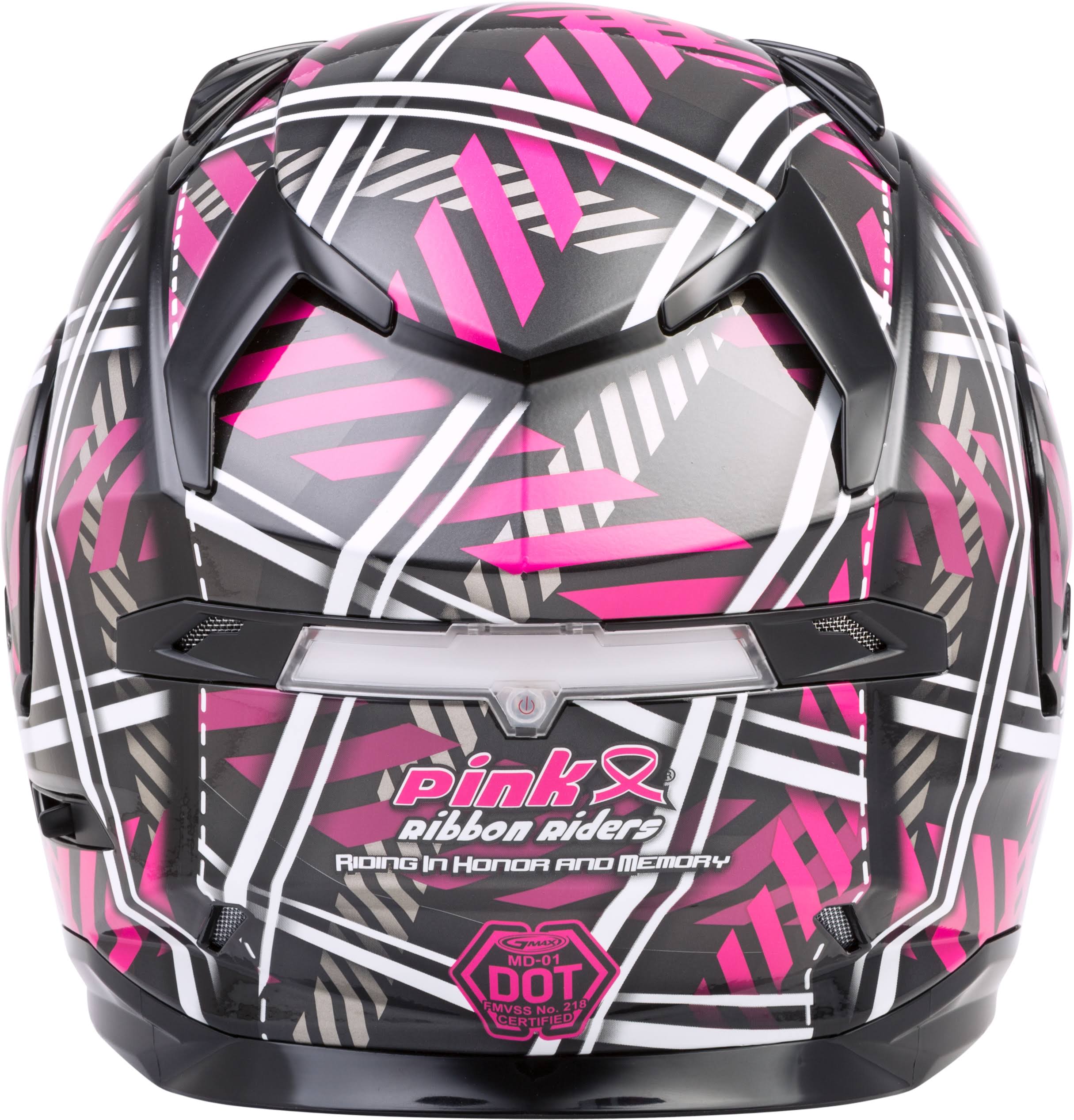 GMAX MD-01 Pink Ribbon Riders Helmet Black/Pink LG A762