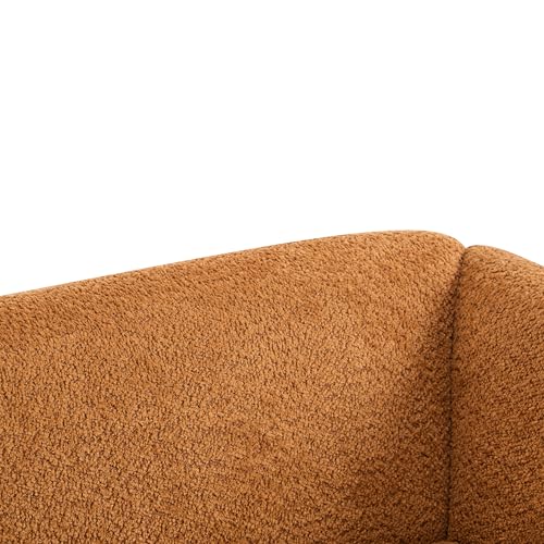 Christopher Knight Home Almab 82" Boucle 3-Seater Sofa, Wood Frame, Caramel Brown L227