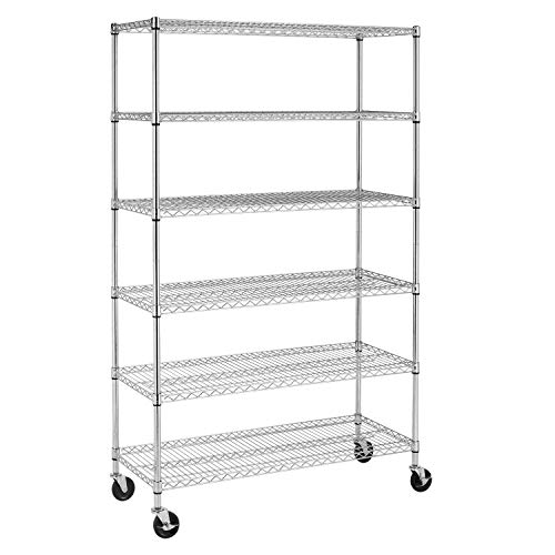 4 Tier NSF Wire Shelving Unit Heavy Duty Steel Storage Rack, Black X19089