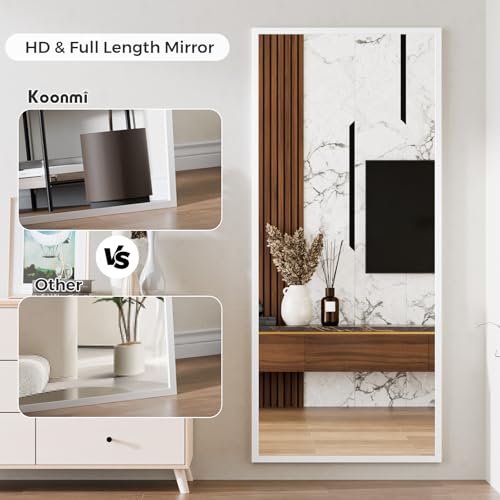 Koonmi Large Full Length Mirror with Stand, Aluminum Alloy Frame, Black G7504