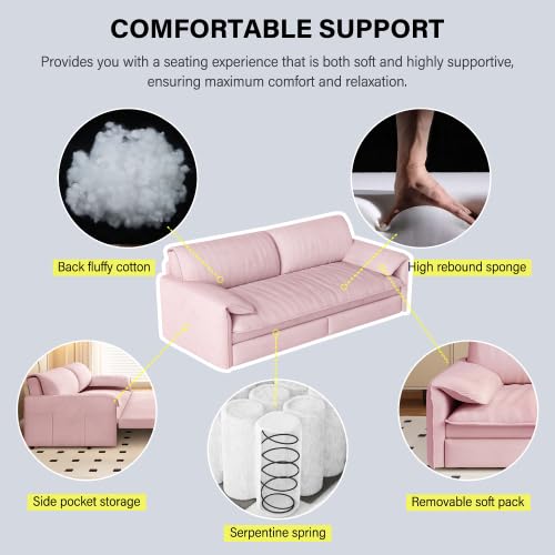 Queen Size Futon Sofa Bed with 2 Pillows, Blue V9731