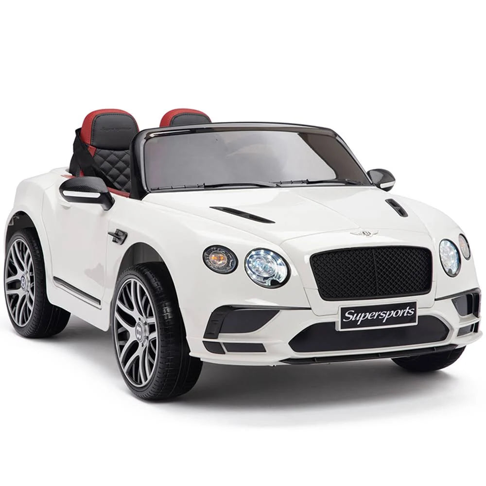Bentley Continental Supersports Kid&s Car - Battery Powered Riding Toy w/ Parent Remote Control - White
