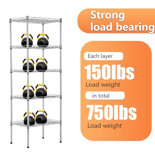 4 Tier NSF Wire Shelving Unit Heavy Duty Steel Storage Rack, Black X19089