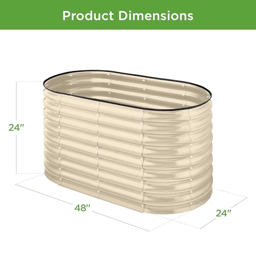 Best Choice Products 8x2x2ft Metal Raised Garden Bed Oval Planter Box for Vegetables, Herbs B5622