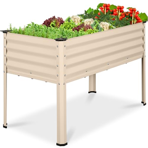 Best Choice Products 48x24x30in Galvanized Raised Garden Bed, Metal Elevated Planter Box, Dark Green S888804
