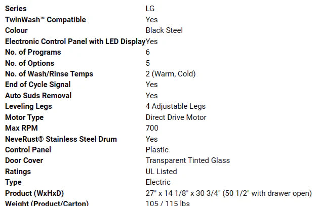 LG WD300CB 27 Inch Black Pedestal G731