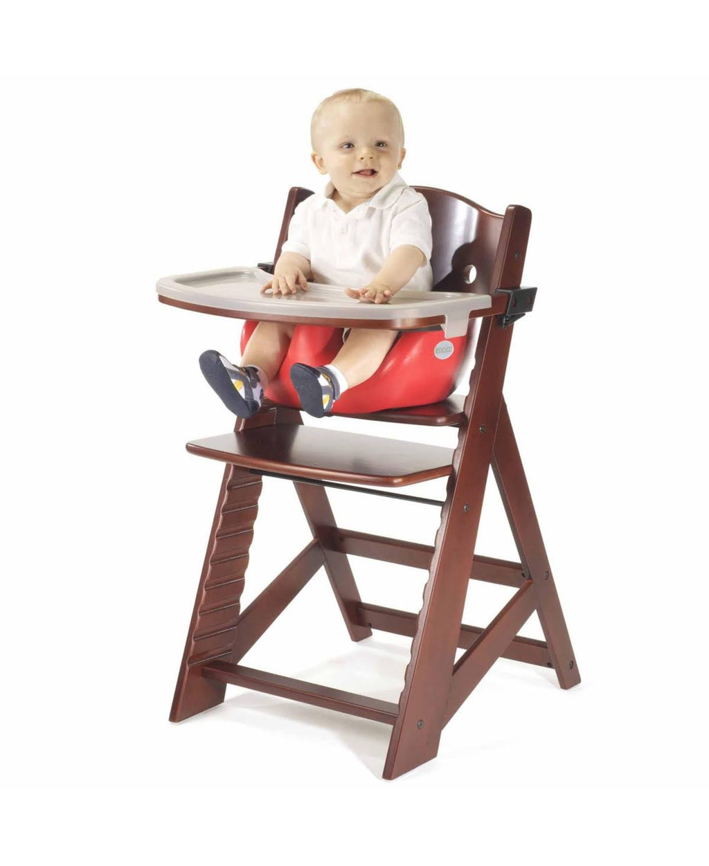 Keekaroo Height Right High Chair Espresso with Infant Insert and Cherry Tray X866