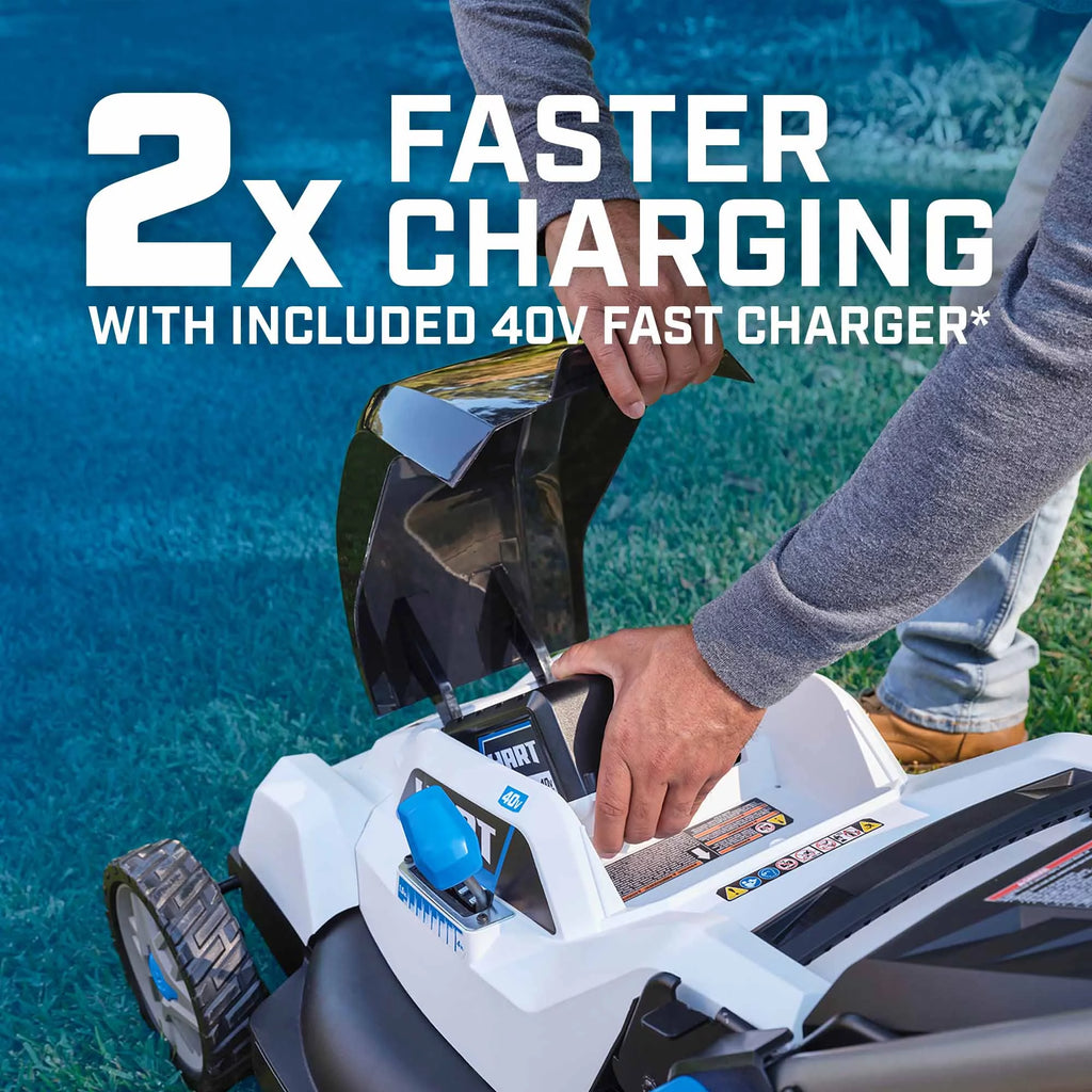 HART 40-Volt 20-inch Cordless Brushless Push Mower Kit with 6.0Ah Battery L25946