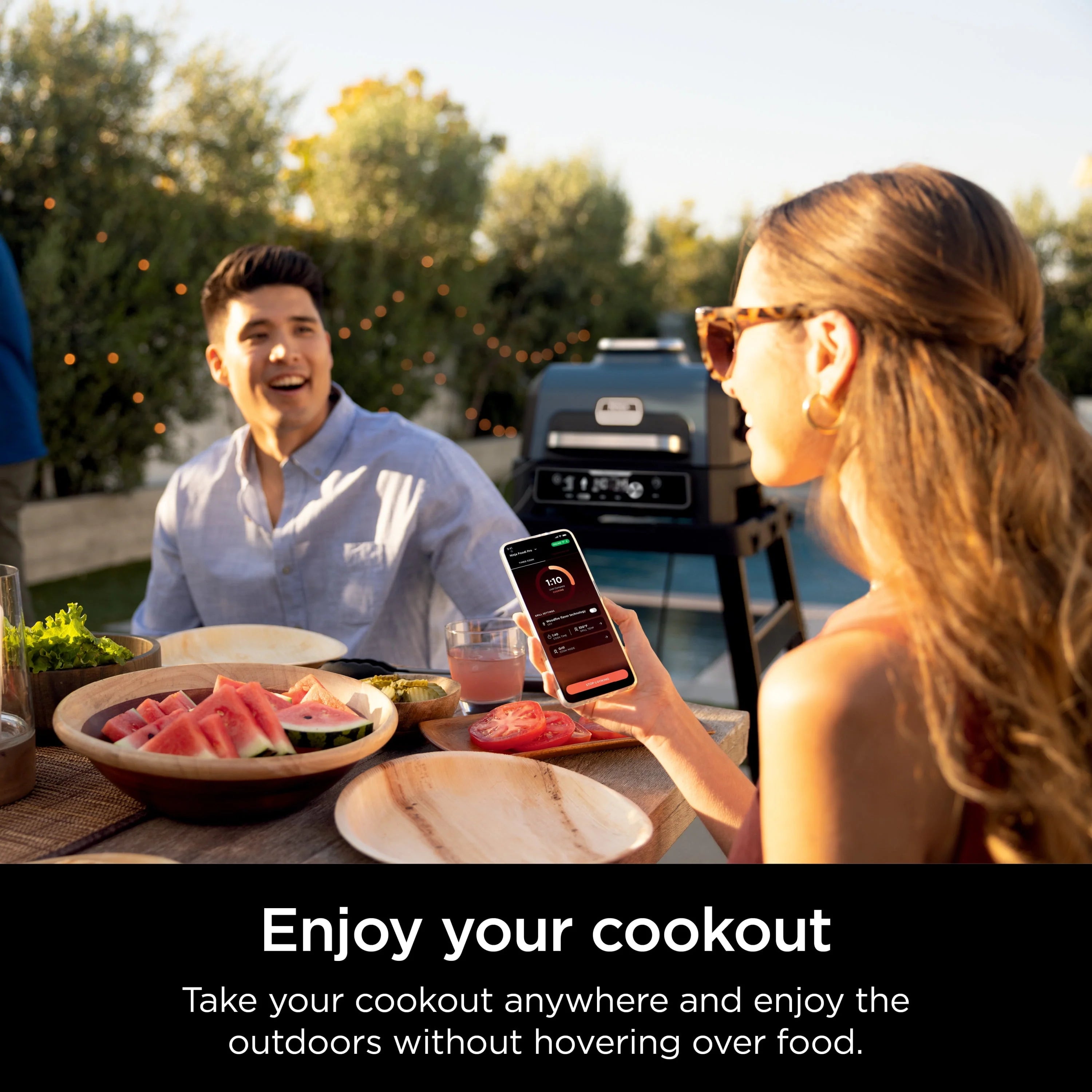 Ninja Woodfire ProConnect XL Outdoor 7-in-1 Grill & Smoker, App Enabled, OG900 A5992