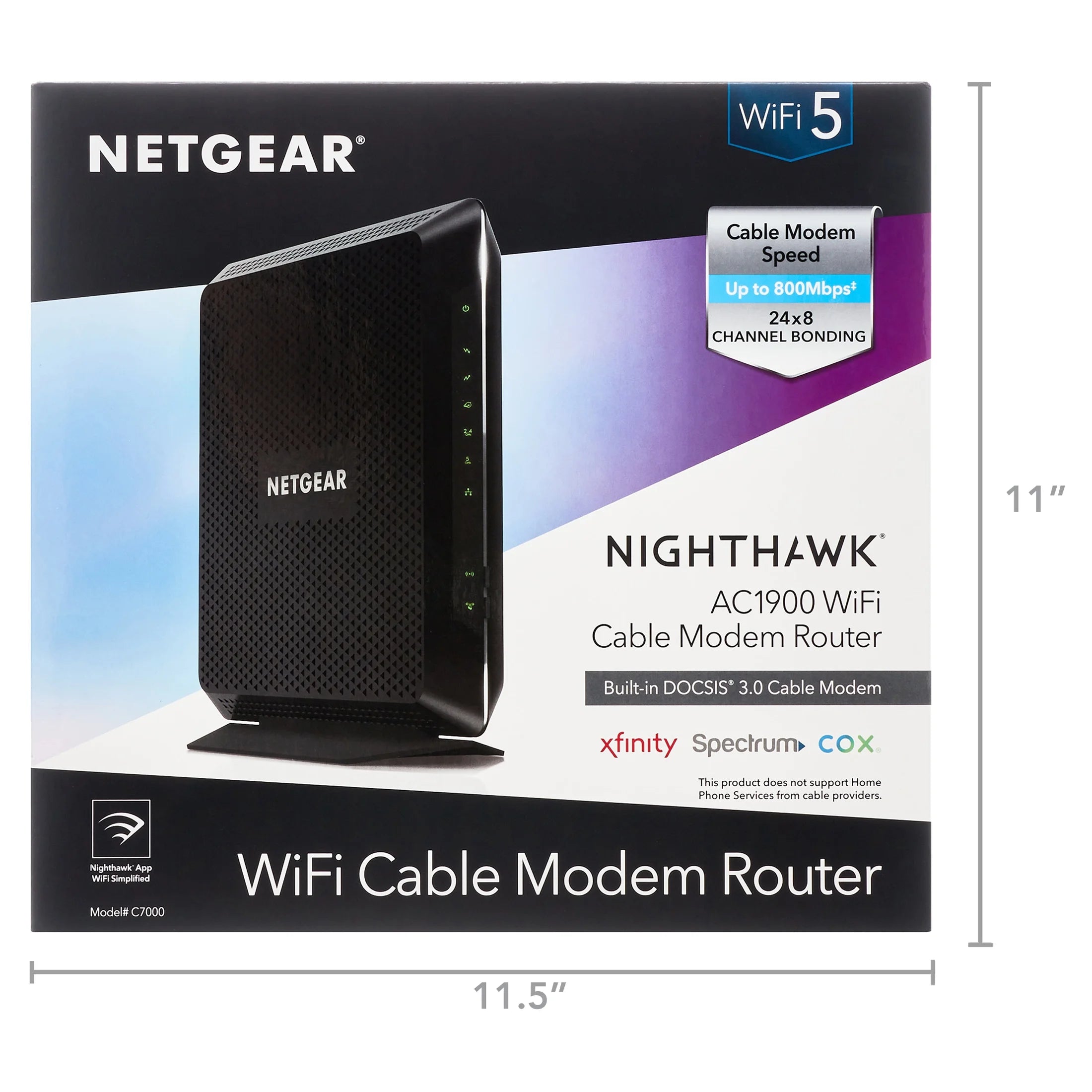 NETGEAR Nighthawk AC1900 DOCSIS 3.0 Cable Modem + WiFi Router (C7000) T860