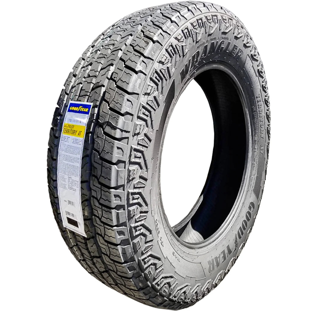 Set of 4 (FOUR) Goodyear Wrangler Territory A/T 265/65R18 114T XL AT All Terrain Tires Fits: 2014-18 Chevrolet Silverado 1500 LTZ. 2014-18 GMC Sierra 1500 SLE