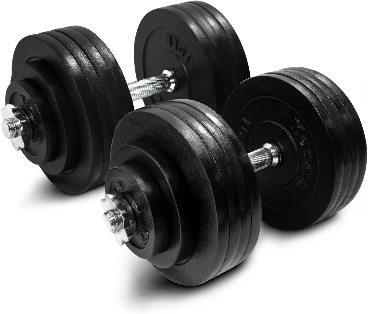 Yes4All 60 lbs Adjustable Dumbbell Weight Set, Cast Iron Dumbbell, Pair