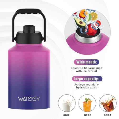 128oz Insulated Stainless Steel Water Bottle with Handle, Black W803