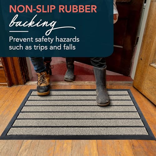 ubdyo Extra Durable Door Mat Non-Slip Outdoor Entrance 30" x 17" Bright Brown W5648