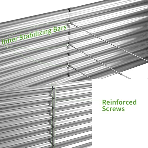 Land Guard 8×4×2 ft Galvanized Raised Garden Bed Kit for Vegetables D685