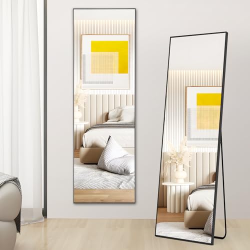 Sweetcrispy 64"x21" Arched Full Length Mirror, Standing or Leaning, Gold U4556