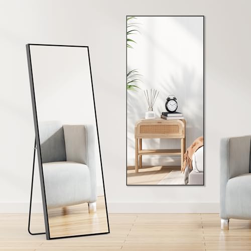 Sweetcrispy 64"x21" Arched Full Length Mirror, Standing or Leaning, Gold U4556