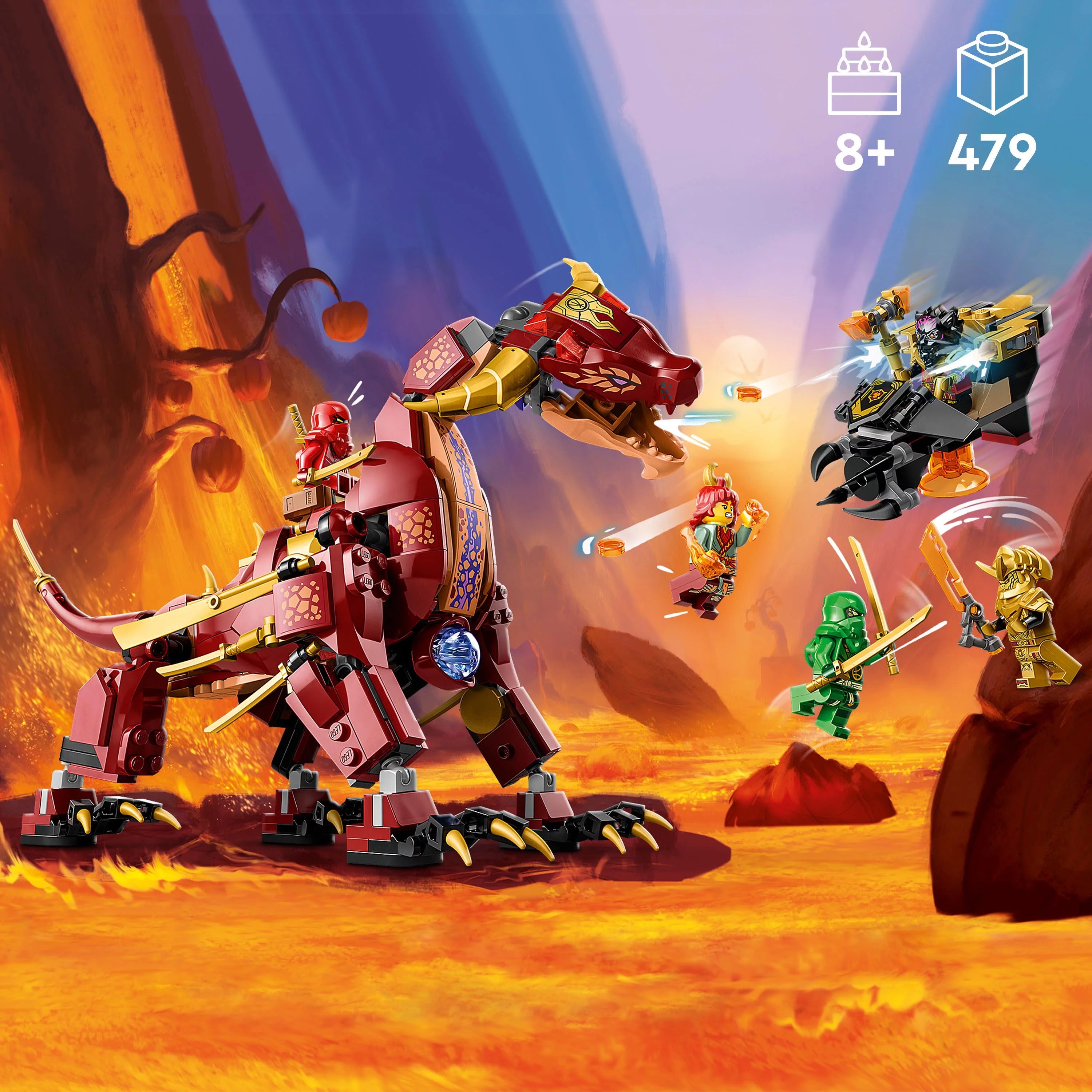 LEGO NINJAGO Heatwave Transforming Lava Dragon 71793 Building Toy Set D62454