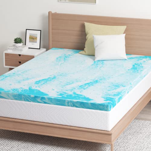 EGO Topper 2 Inch Twin Memory Foam Mattress Topper, Gel Infused, CertiPUR-US Certified F677