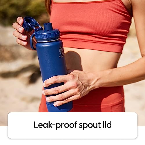 Takeya Actives Water Bottle with Spout Lid, 18 oz, Midnight Blue W579