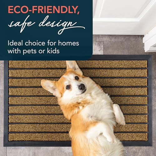 ubdyo Extra Durable Door Mat Non-Slip Outdoor Entrance 30" x 17" Bright Brown W5648