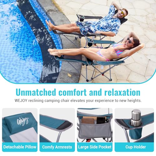 #WEJOY 2-in-1 Reclining Camping Chair with Footrest for Adults B28363