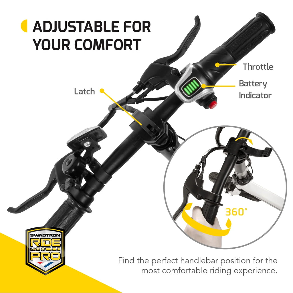 Swagtron Swagcycle EB5 Pro Plus Folding Electric Bike with Pedals T62291