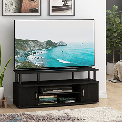 Furinno JAYA Large Entertainment Stand for TV Up to 55 Inch, French Oak Grey/Black V100781